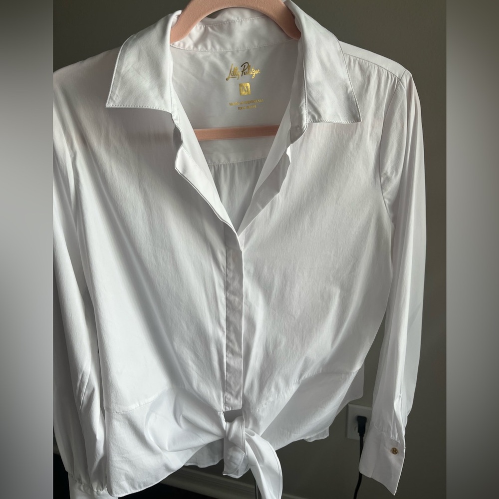 Lilly Pulitzer Thé Lilly Tie Shirt, Size M